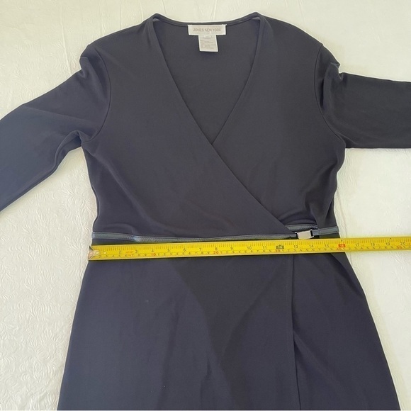 Jones New York Wrap Dress with Leather Trim Waist - Picture 11 of 12